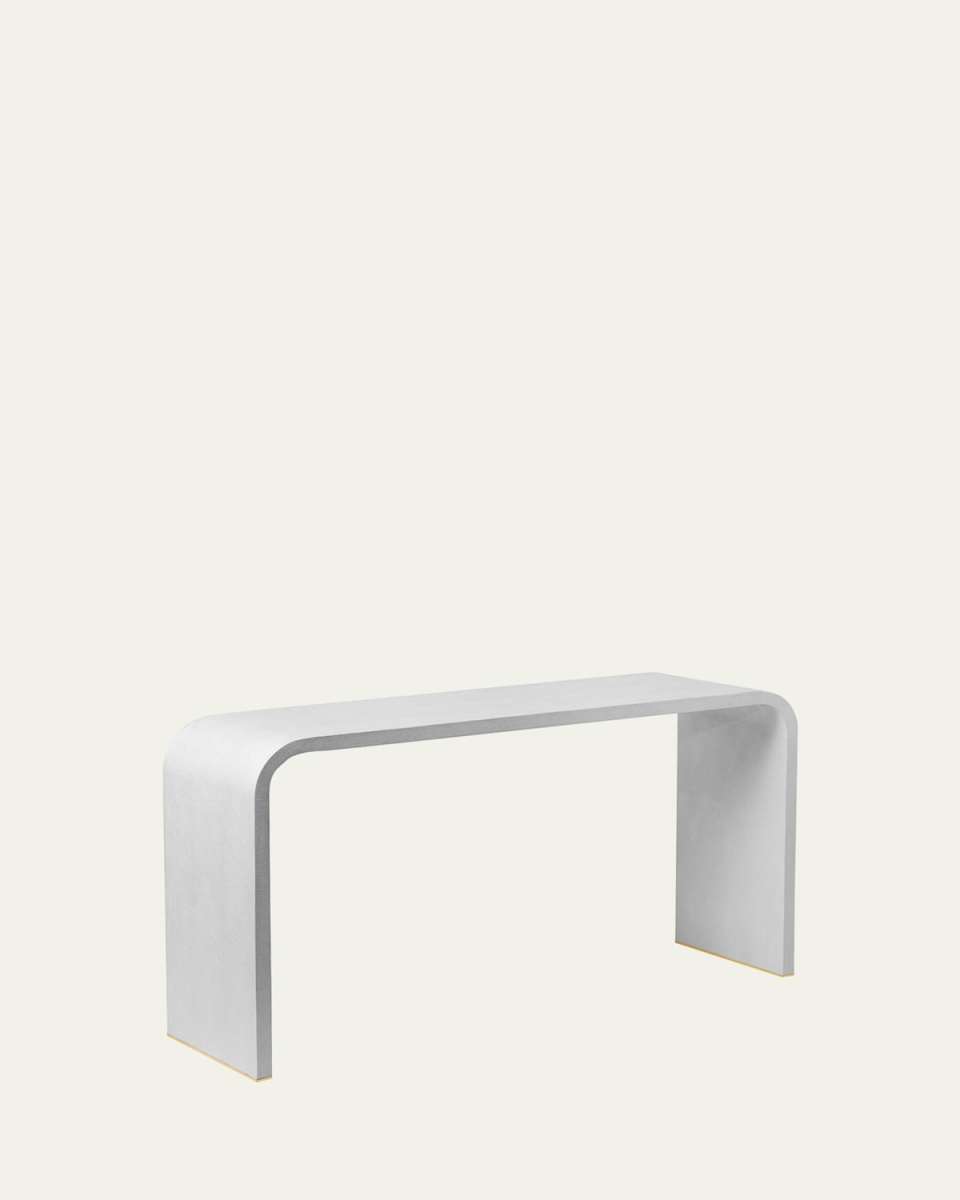 Faux Shagreen Console Table